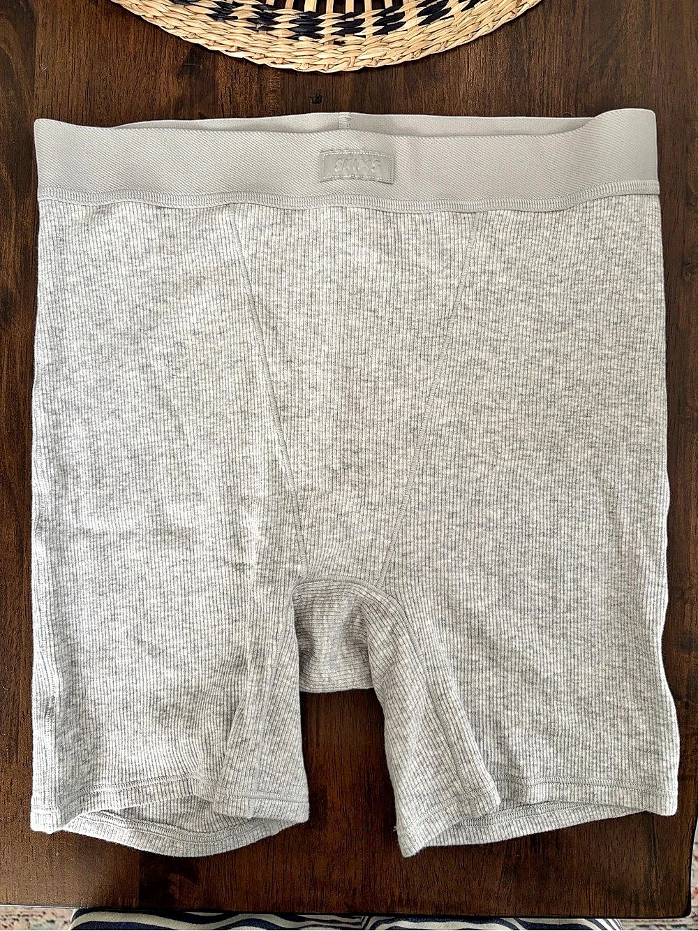 SKIMS Cotton Rib Boxer Gray Bike Shorts